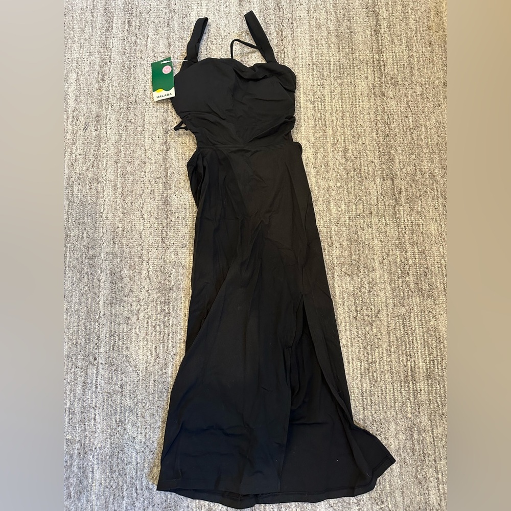 Backless Criss Cross Lace Up Ruched Black Midi Dress
